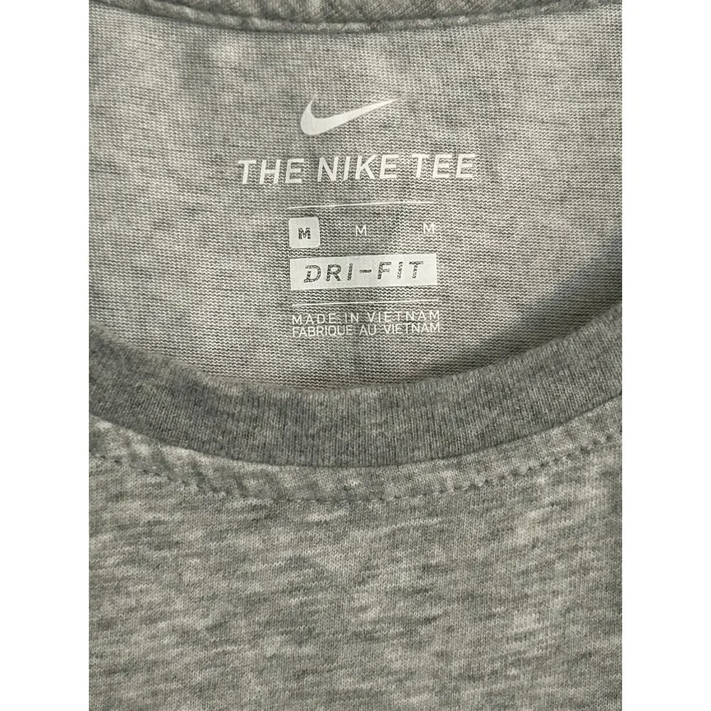 The Nike Tee Tank Top Women’s M Gray Athletic Cut Dri-Fit Gold Swoosh Logo
